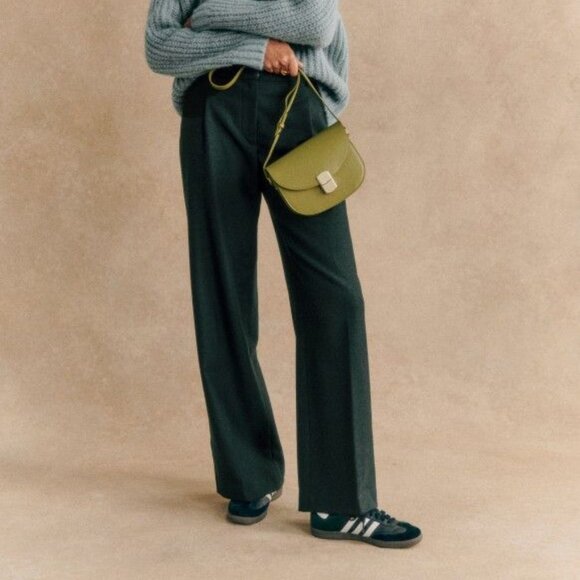 Sezane Rodrigo Trousers Bottle Green (6) - Picture 1 of 5